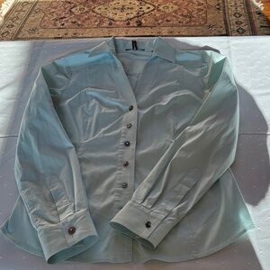 Elie Tahari Light Mint Green Long-Sleeve Button-Down Shirt